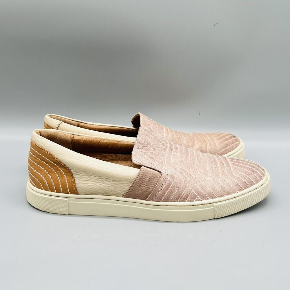 Frye Shoes Womens 8 Pink Leather Ivy Stitch Slip On Sneakers Comfort Walking